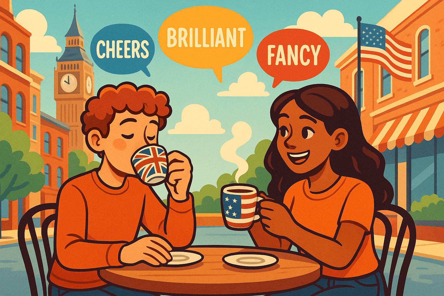 British and American Friends Using Popular British Slang Words